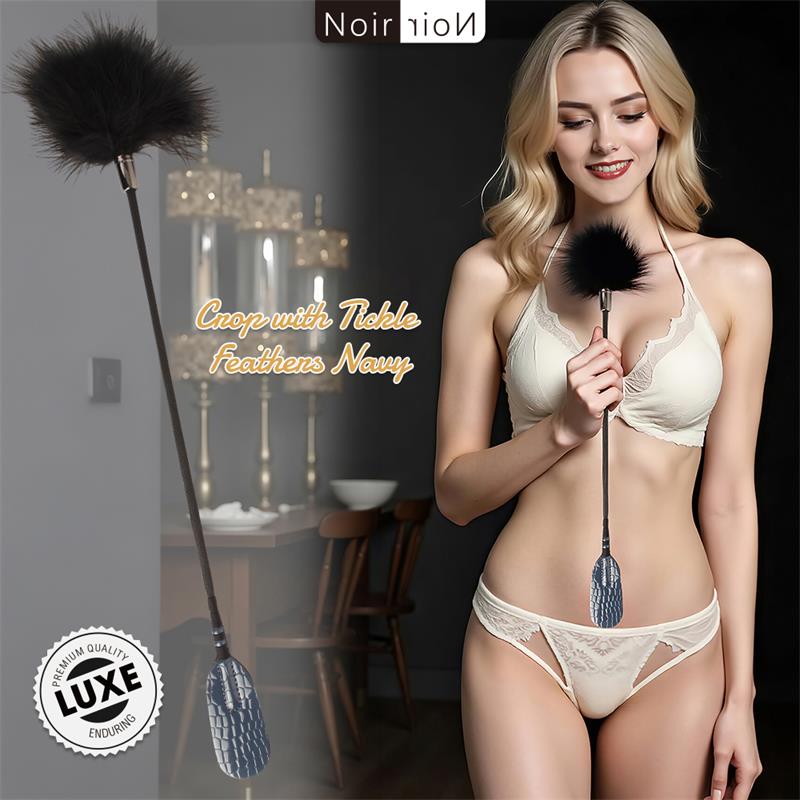 CHISA - PALA CON PLUMA ESTIMULADORA AZUL NAVY
