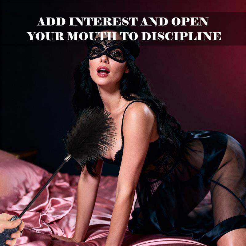 CHISA - PALA CON PLUMA ESTIMULADORA LARGA NAVY