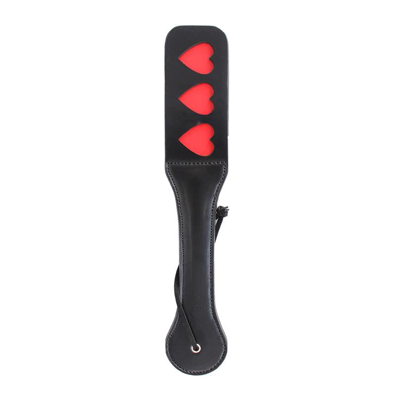 LATETOBED BDSM LINE - PALA CUERO VEGANO CON CORAZONES 32 CM