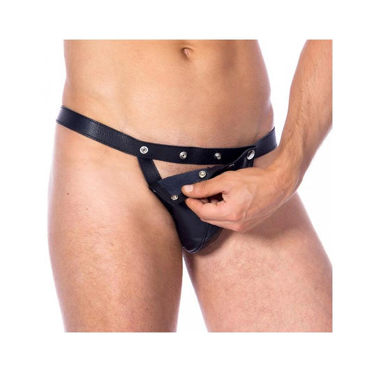 BONDAGE PLAY - PANTY MASCULINO DE CUERO TALLA ÚNICA