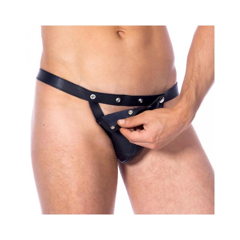 BONDAGE PLAY - PANTY MASCULINO DE CUERO TALLA ÚNICA