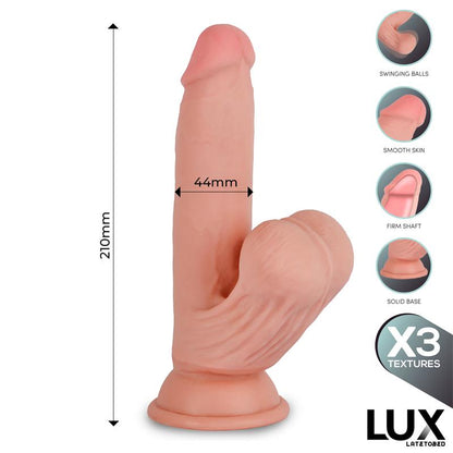 LUX - PAUL DILDO TRIPLE DENSIDAD CON TESTÍCULOS OSCILANTES 8.2
