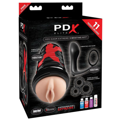PDX ELITE - PDX ELITE KIT MASTURBADOR VIBRADOR ASS-GASM
