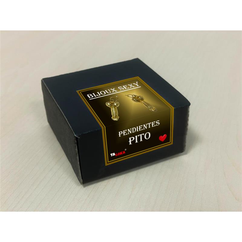 DIVERTY SEX - PENDIENTES EN FORMA DE PENE DE COLOR DORADO