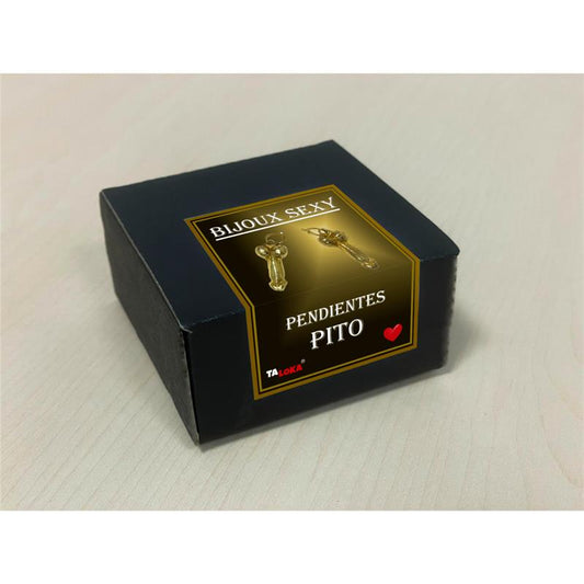 DIVERTY SEX - PENDIENTES EN FORMA DE PENE DE COLOR DORADO