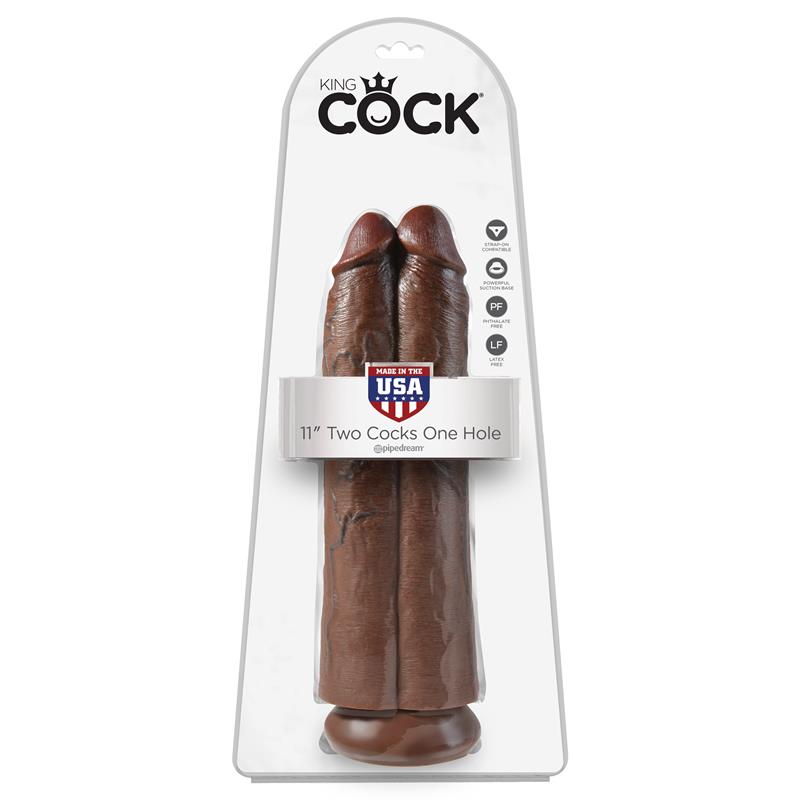 KING COCK - PENE DOBLE TWO COCKS ONE HOLE 11 MARRÓN