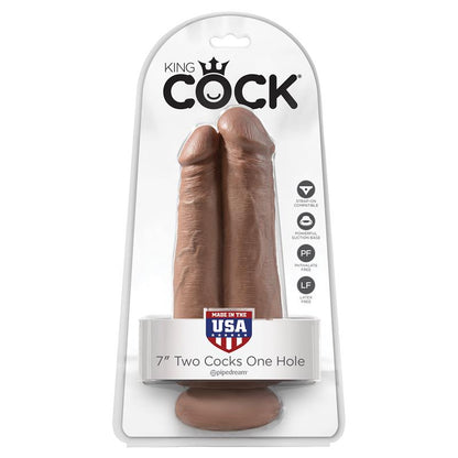 KING COCK - PENE DOBLE TWO COCKS ONE HOLE BRONCEADO 7