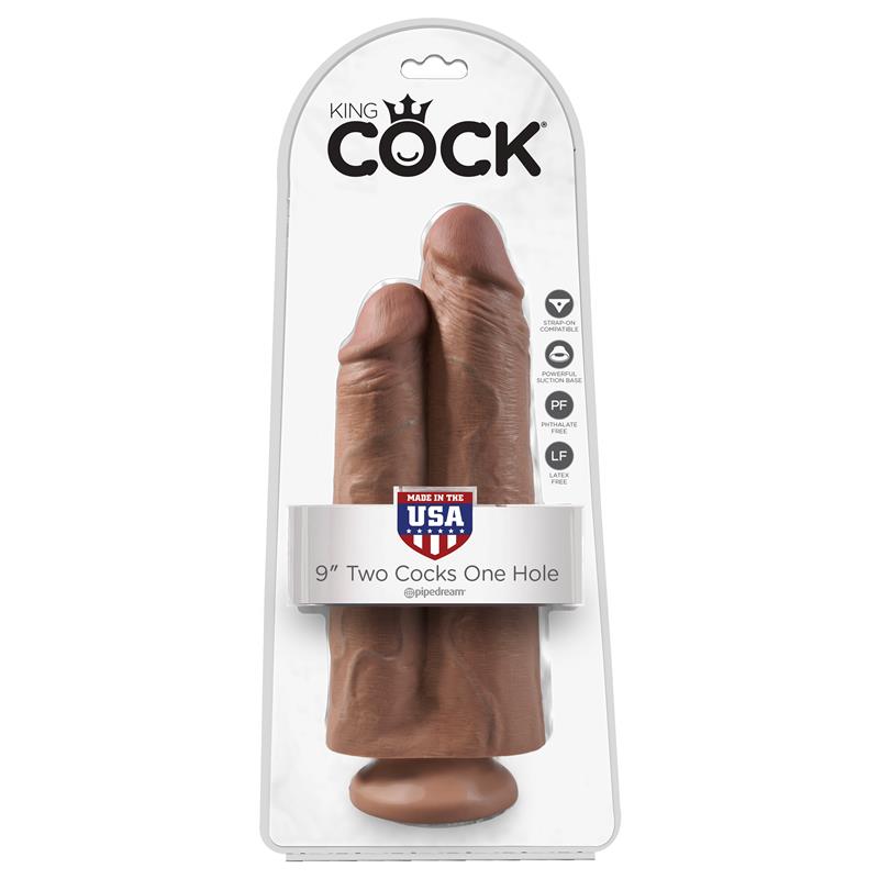 KING COCK - PENE DOBLE TWO COCKS ONE HOLE BRONCEADO 9