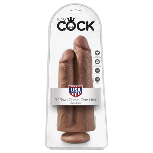 KING COCK - PENE DOBLE TWO COCKS ONE HOLE BRONCEADO 9