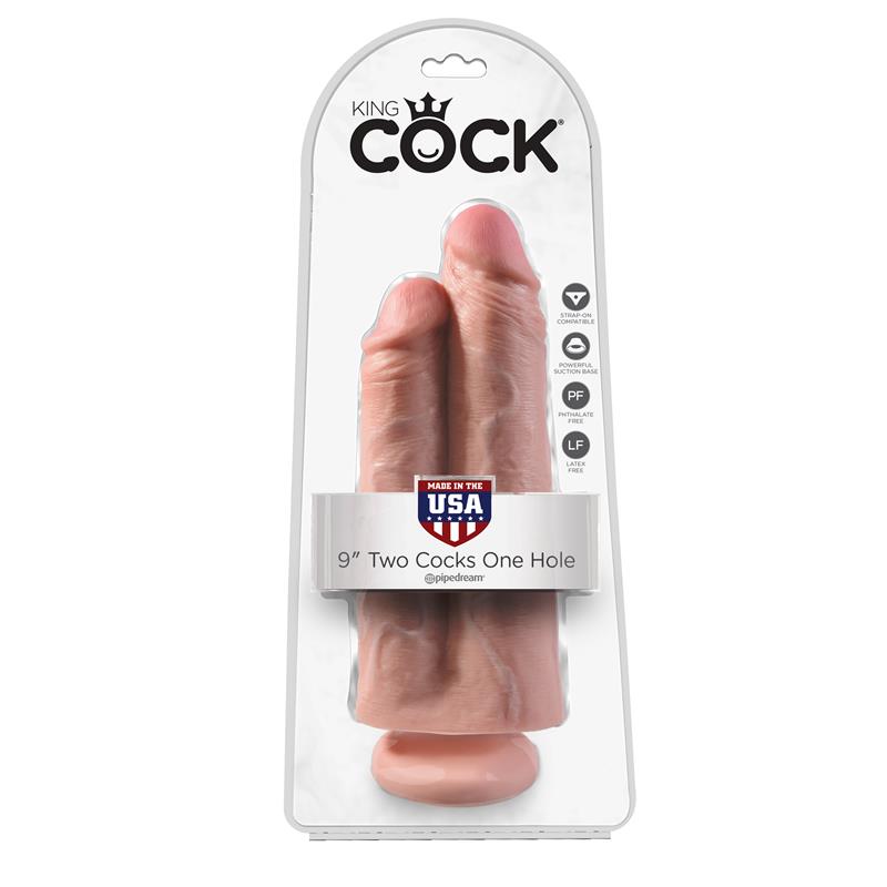 KING COCK - PENE DOBLE TWO COCKS ONE HOLE NATURAL 9