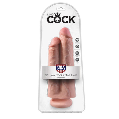 KING COCK - PENE DOBLE TWO COCKS ONE HOLE NATURAL 9