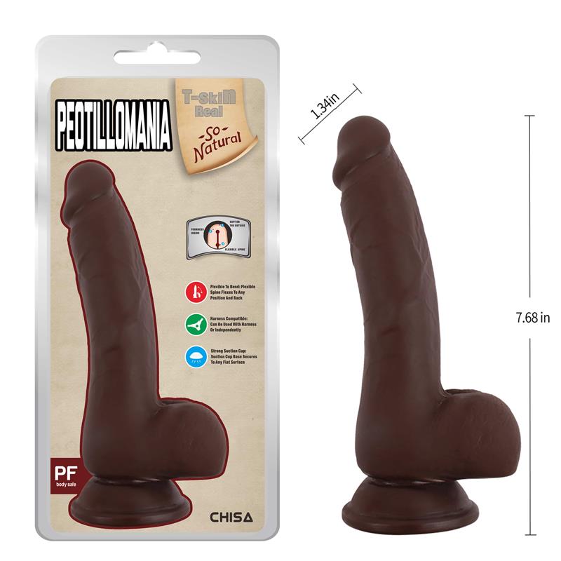 CHISA - PEOTILLOMANIA DILDO DUAL DENSITY MARRÓN 19.5CM