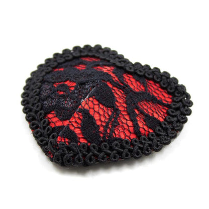 LATETOBED BDSM LINE - PEZONERAS CON ENCAJE ROJO/NEGRO
