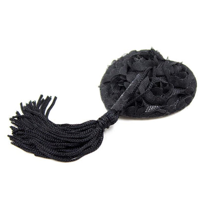 LATETOBED BDSM LINE - PEZONERAS CON ENCAJE Y PATRÓN FLORAL NEGRO