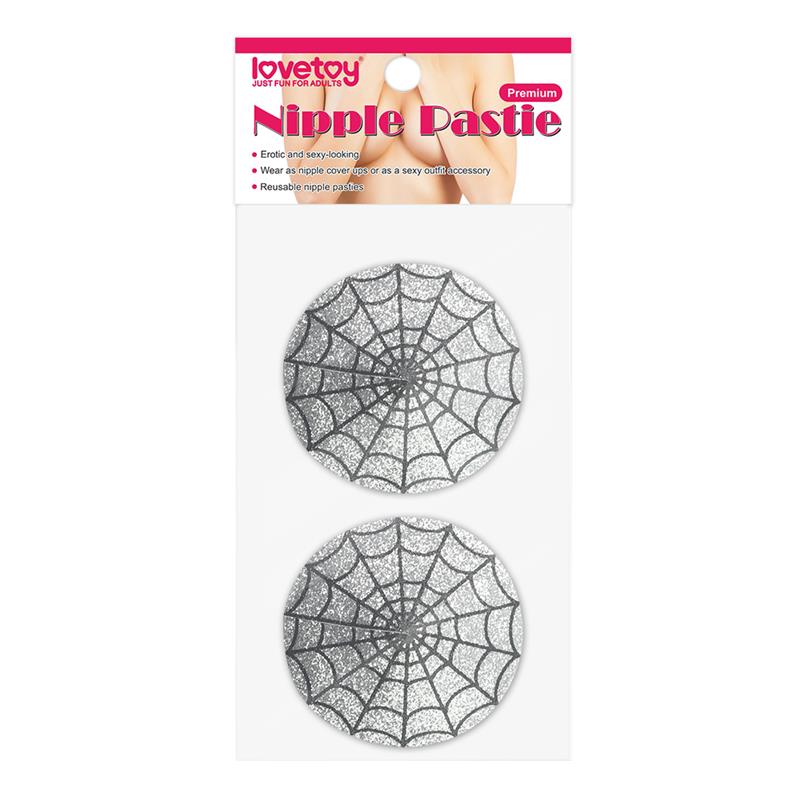 LOVETOY - PEZONERAS REUTILIZABLES TELA DE ARAÑA PLATEADO
