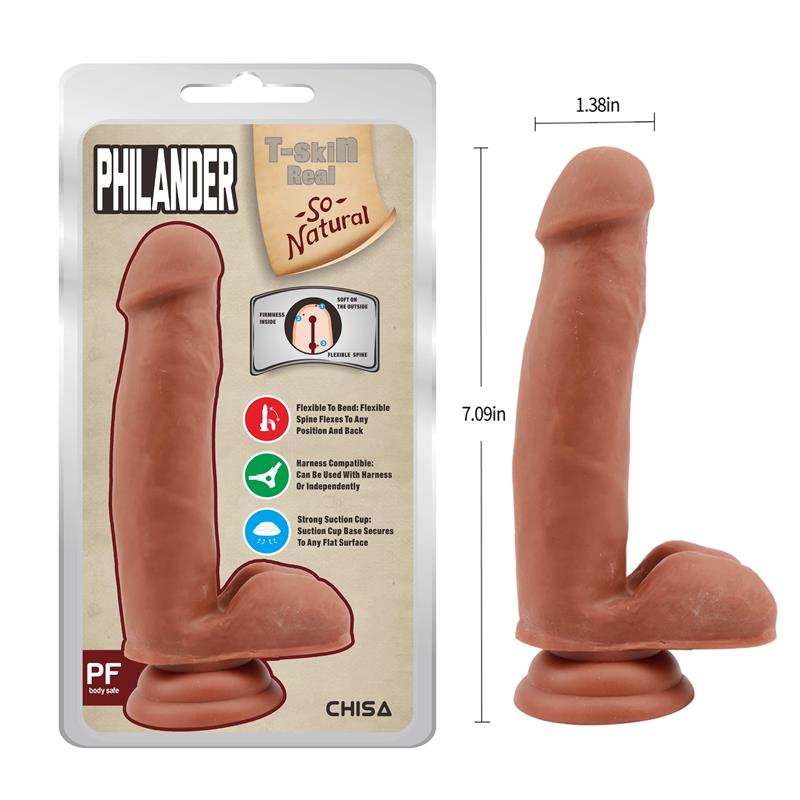 CHISA - PHILANDER DILDO DUAL DENSITY BRONCEADO 18CM