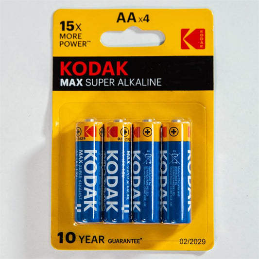 KODAK - PILA ALKALINE SÚPER MAX AA LR6 BLISTER DE 4
