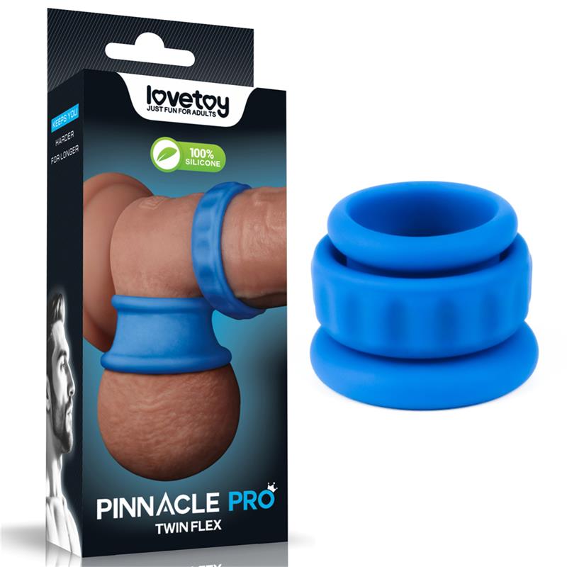 LOVETOY - PINNACLE PRO TWIN FLEX STRETCHER ANILLO DOBLE PARA EL PENE