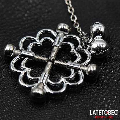LATETOBED BDSM LINE - PINZAS DE METAL PARA PEZONES CADENA Y CASCABELES