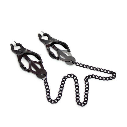 LATETOBED BDSM LINE - PINZAS JAPONESAS PARA PEZONES CON CADENA NEGRO