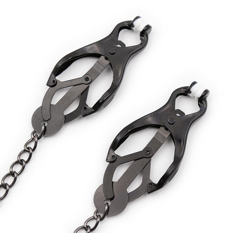 LATETOBED BDSM LINE - PINZAS JAPONESAS PARA PEZONES CON CADENA NEGRO
