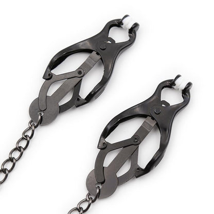 LATETOBED BDSM LINE - PINZAS JAPONESAS PARA PEZONES CON CADENA NEGRO