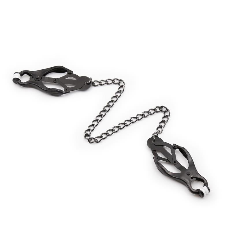 LATETOBED BDSM LINE - PINZAS JAPONESAS PARA PEZONES CON CADENA NEGRO