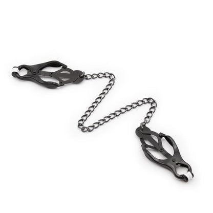 LATETOBED BDSM LINE - PINZAS JAPONESAS PARA PEZONES CON CADENA NEGRO
