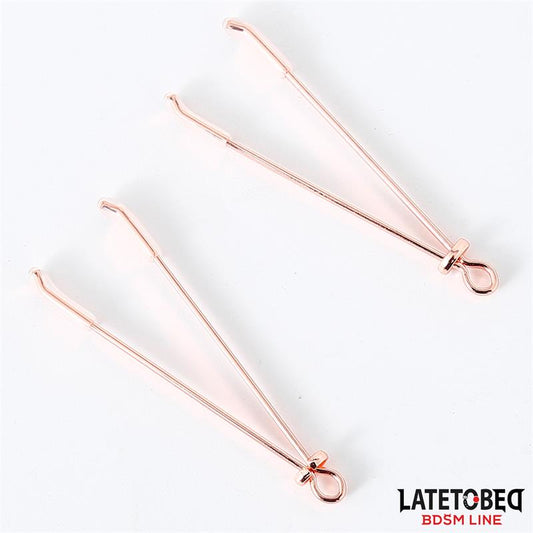 LATETOBED BDSM LINE - PINZAS PARA PEZONES COLOR ORO ROSA