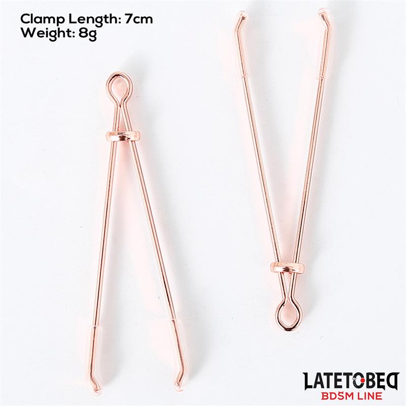 LATETOBED BDSM LINE - PINZAS PARA PEZONES COLOR ORO ROSA