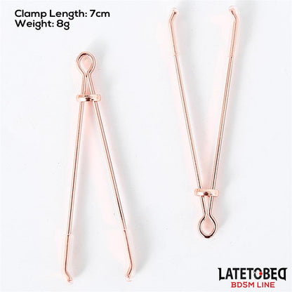 LATETOBED BDSM LINE - PINZAS PARA PEZONES COLOR ORO ROSA