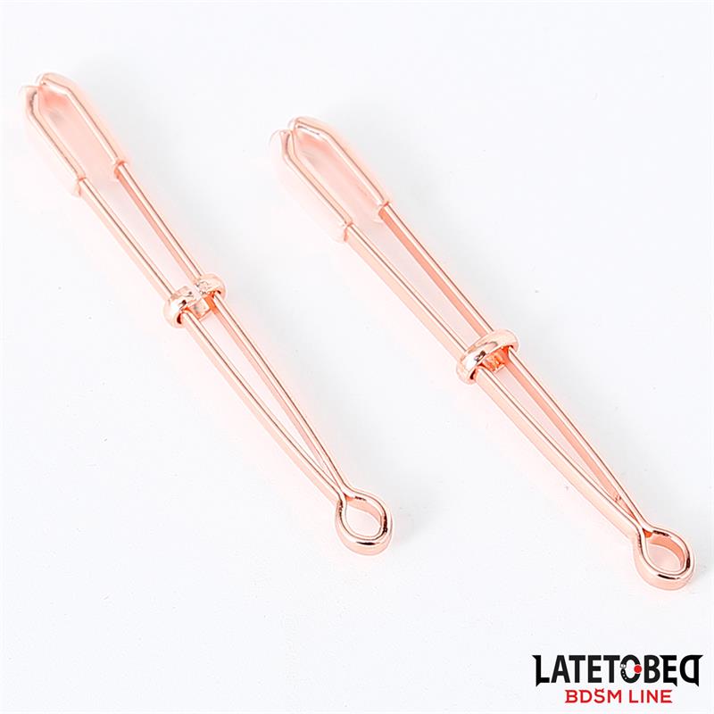 LATETOBED BDSM LINE - PINZAS PARA PEZONES COLOR ORO ROSA