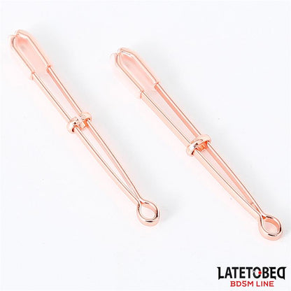 LATETOBED BDSM LINE - PINZAS PARA PEZONES COLOR ORO ROSA