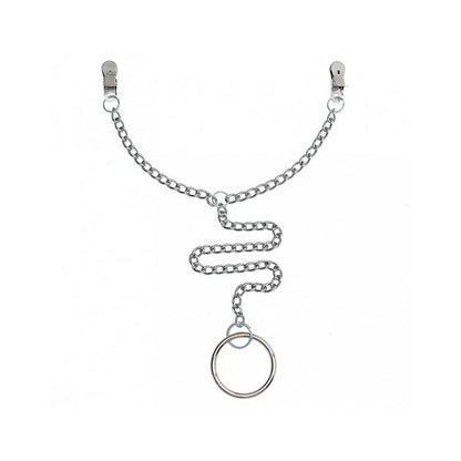 BONDAGE PLAY - PINZAS PARA PEZONES CON ANILLO PARA EL PENE