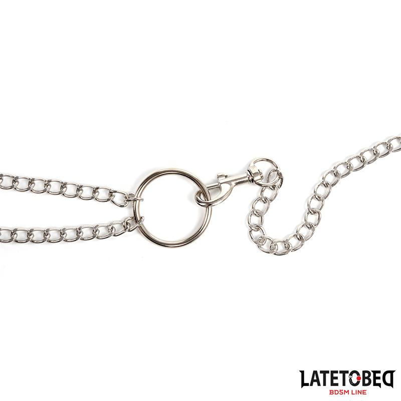 LATETOBED BDSM LINE - PINZAS PARA PEZONES CON ANILLO PARA EL PENE