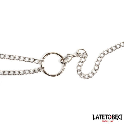 LATETOBED BDSM LINE - PINZAS PARA PEZONES CON ANILLO PARA EL PENE