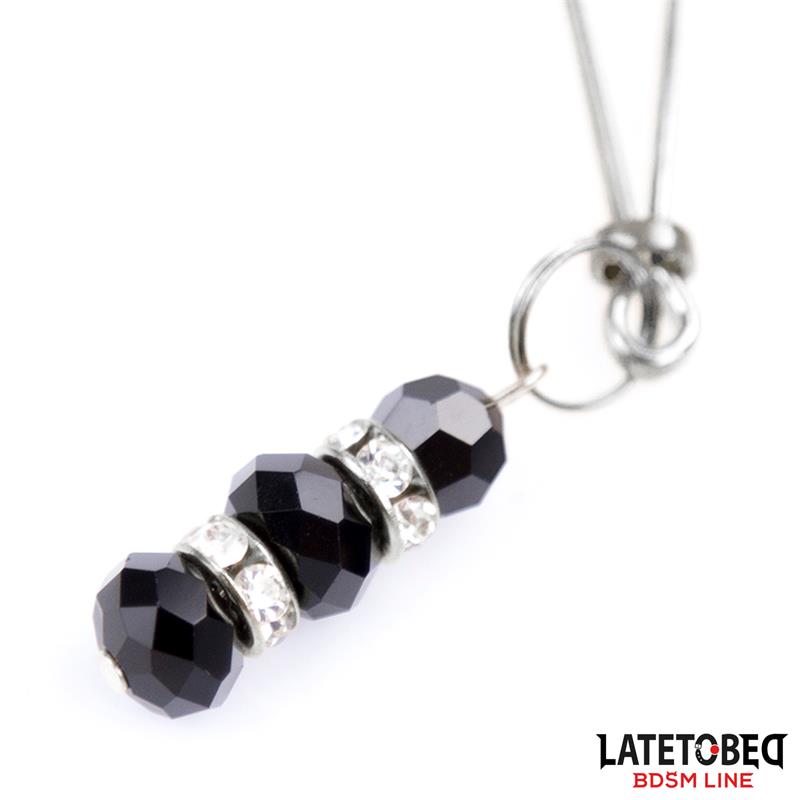 LATETOBED BDSM LINE - PINZAS PARA PEZONES CON BORLAS DE CRISTAL