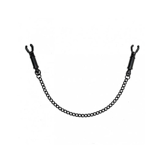 BONDAGE PLAY - PINZAS PARA PEZONES CON CADENA AJUSTABLE NEGRO