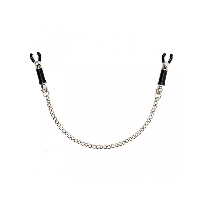 BONDAGE PLAY - PINZAS PARA PEZONES CON CADENA AJUSTABLE