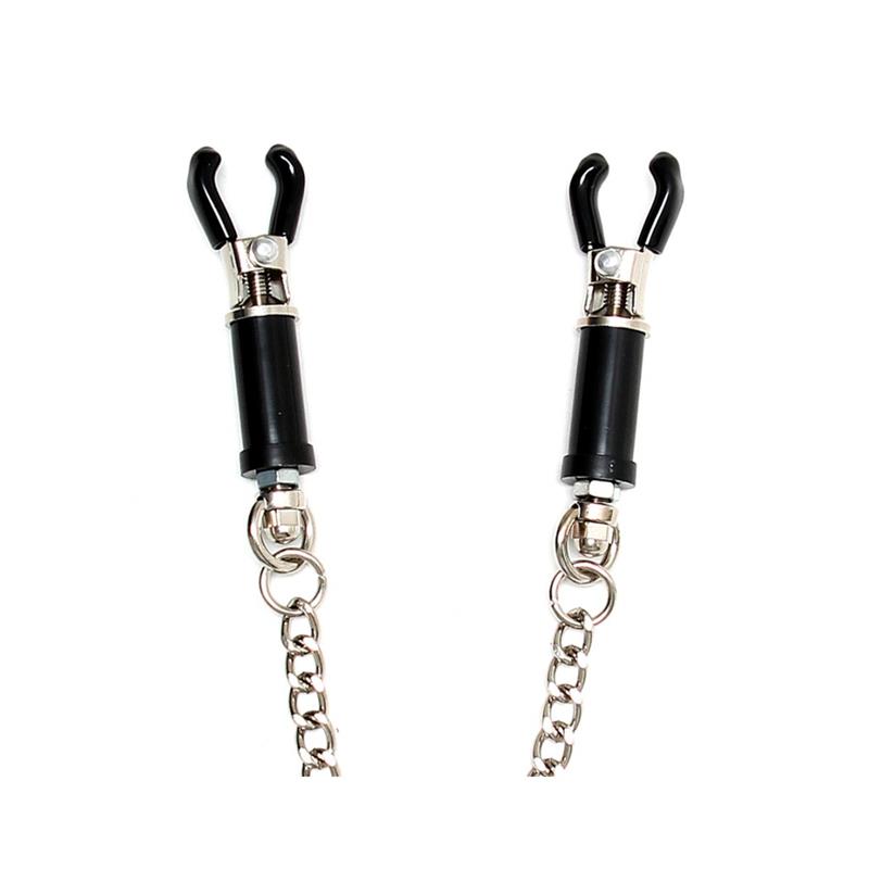 BONDAGE PLAY - PINÇAS PARA MAMILOS COM CORRENTE AJUSTÁVEL