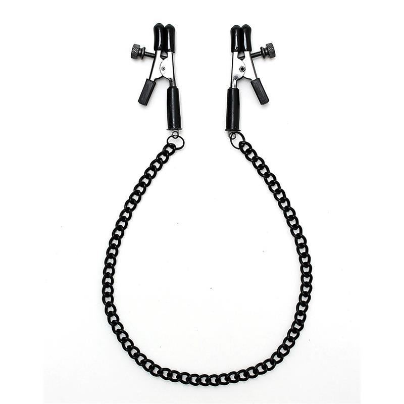 BONDAGE PLAY - PINZAS PARA PEZONES CON CADENA COLOR NEGRO