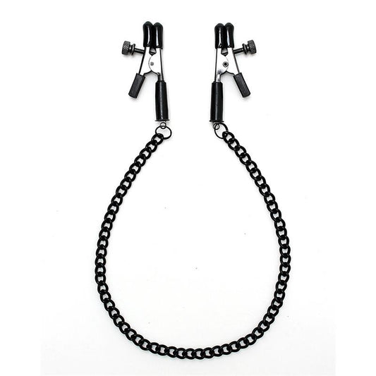 BONDAGE PLAY - PINZAS PARA PEZONES CON CADENA COLOR NEGRO