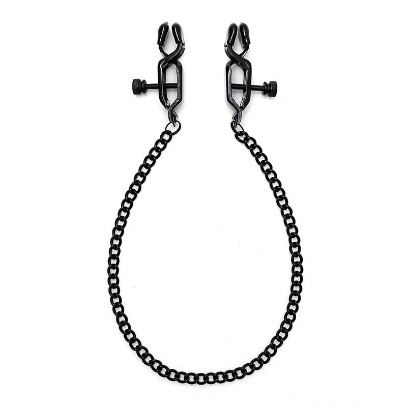 BONDAGE PLAY - PINZAS PARA PEZONES CON CADENA COLOR NEGRO