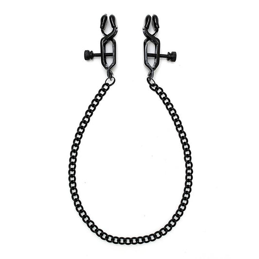 BONDAGE PLAY - PINZAS PARA PEZONES CON CADENA COLOR NEGRO