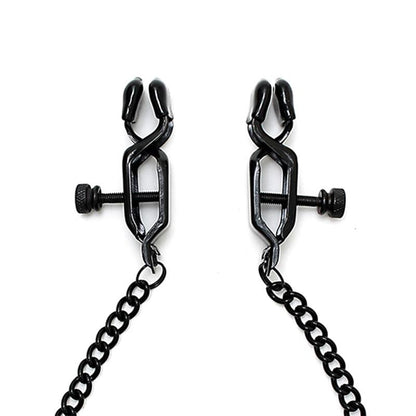 BONDAGE PLAY - PINZAS PARA PEZONES CON CADENA COLOR NEGRO