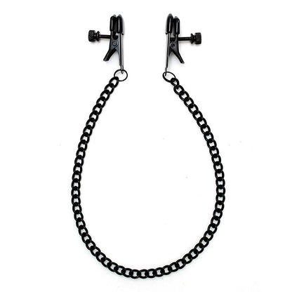 BONDAGE PLAY - PINZAS PARA PEZONES CON CADENA COLOR NEGRO