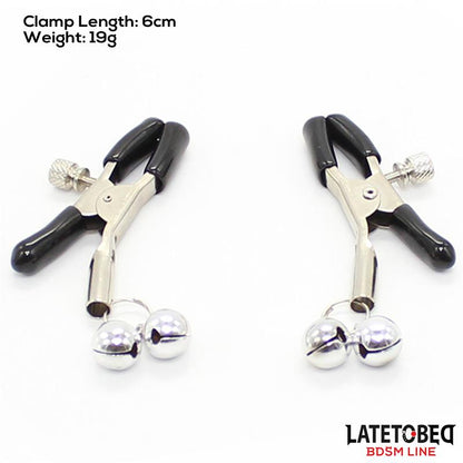 LATETOBED BDSM LINE - PINZAS PARA PEZONES CON CASCABELES