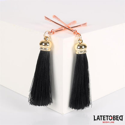 LATETOBED BDSM LINE - PINZAS PARA PEZONES CON FLECOS