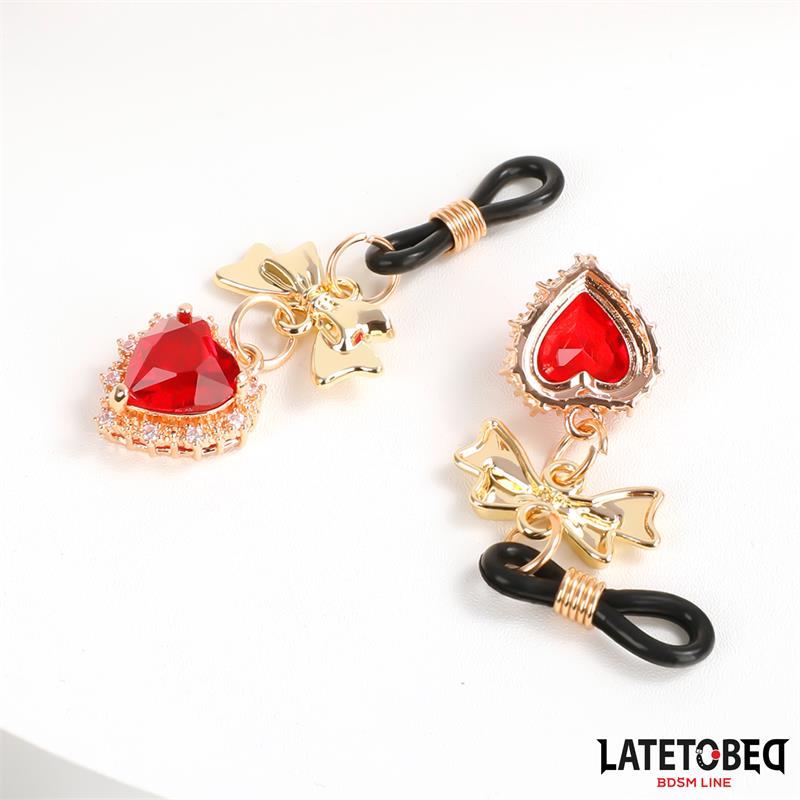 LATETOBED BDSM LINE - PINZAS PARA PEZONES CON JOYA