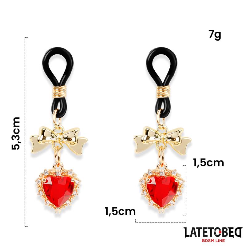LATETOBED BDSM LINE - PINZAS PARA PEZONES CON JOYA